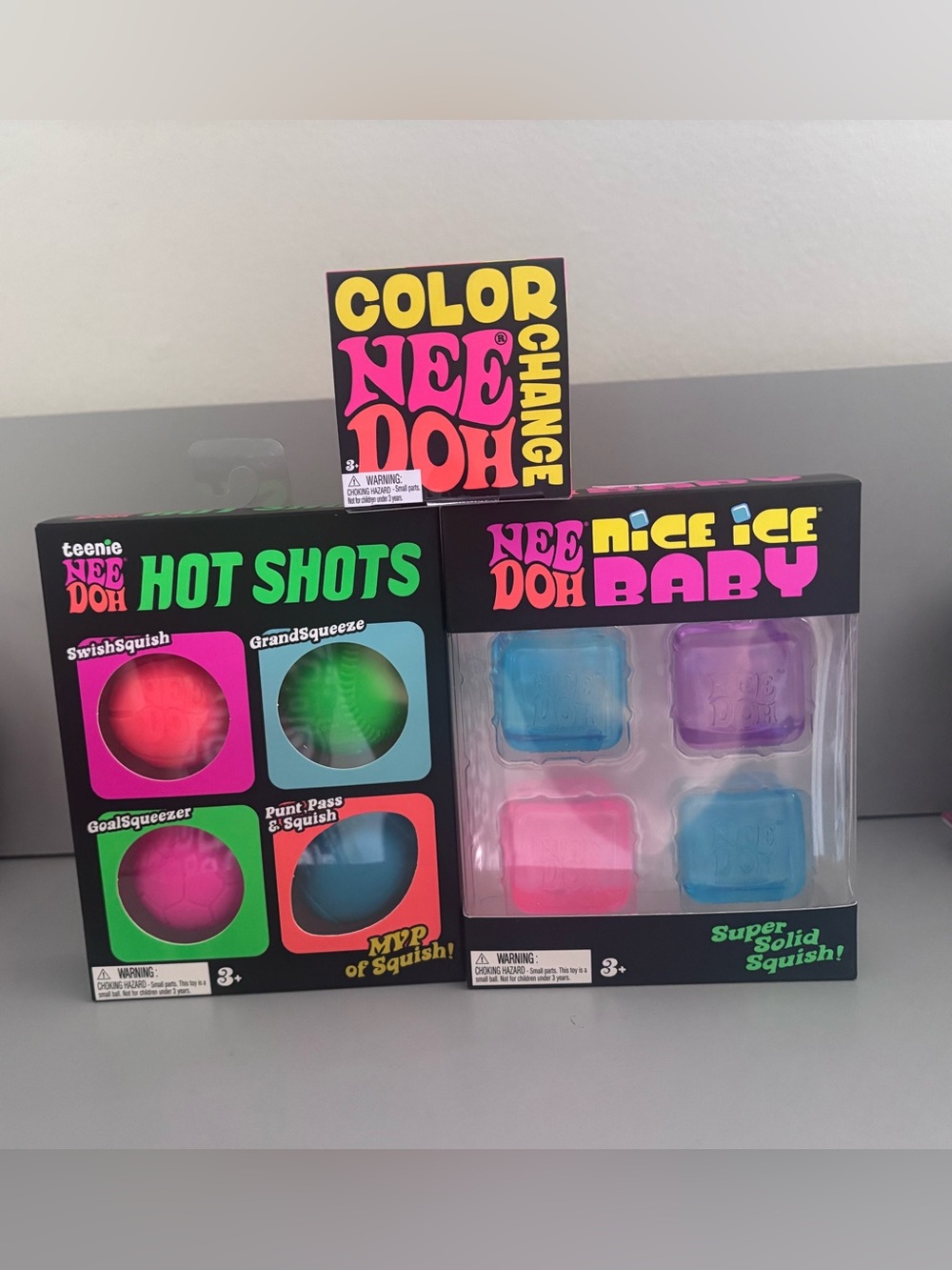 Viral Needoh Sensory Toy Bundle: Hot Shots, Nice Ice Baby, and Color Changing